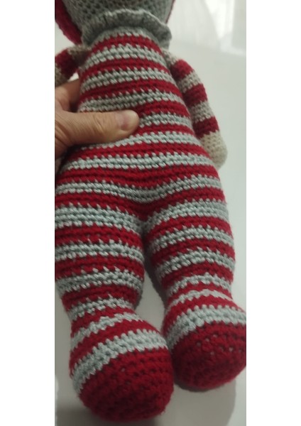 Sevimli Çizgili Pijamalı Uykucu Ayıcık Amigurumi Bebek - El Örgüsü Oyuncak