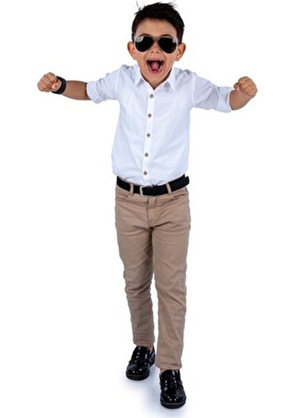 Erkek Çocuk Takım Gömlek ve Pantolon Seti Şıklığıyla Dikkat Çeker modelleri