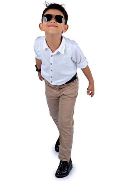 Erkek Çocuk Takım Gömlek ve Pantolon Seti Şıklığıyla Dikkat Çeker fırsatları