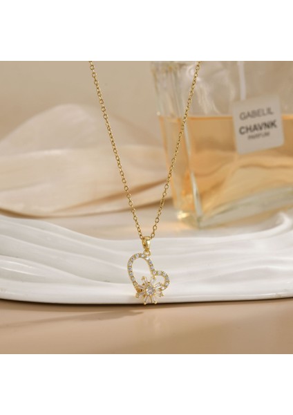 Yeni Kıdemli Işık Duygusu Lüks Mikro Set Zirkonya Bakır 18 Ayar Altın Kaplama Kolye Kolye Köprücük Kemiği Zinciri Takı ile Kadın Moda (Yurt Dışından)