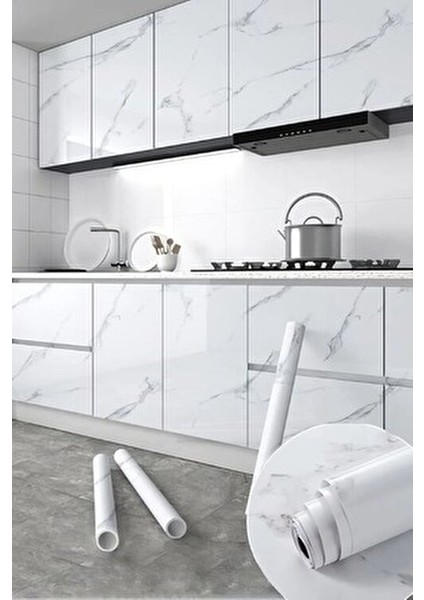 Mermer Desenli Yapışkanlı Kaplama Kağıdı modelleri