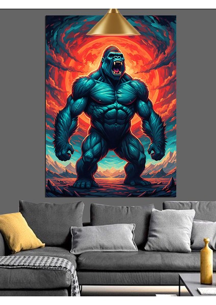 King Kong Figürü Dekoratif Kanvas - Mdf Ahşap Tablo fiyatları