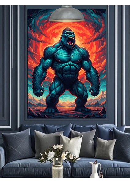King Kong Figürü Dekoratif Kanvas - Mdf Ahşap Tablo modelleri