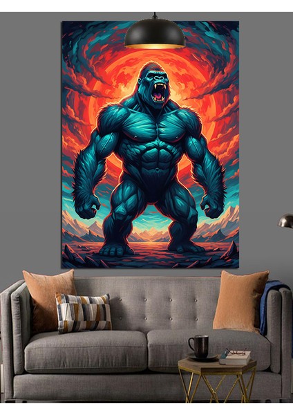 King Kong Figürü Dekoratif Kanvas - Mdf Ahşap Tablo fırsatları