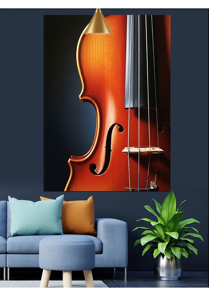Keman Müzik Aleti Çizim Dekoratif Kanvas - Mdf Ahşap Tablo modelleri