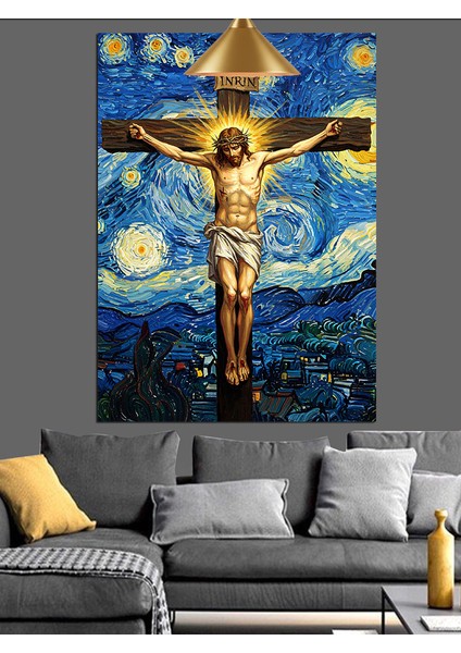 Çarmıhtaki Isa Mesih Figürü Dekoratif Kanvas - Mdf Ahşap Tablo fiyatları