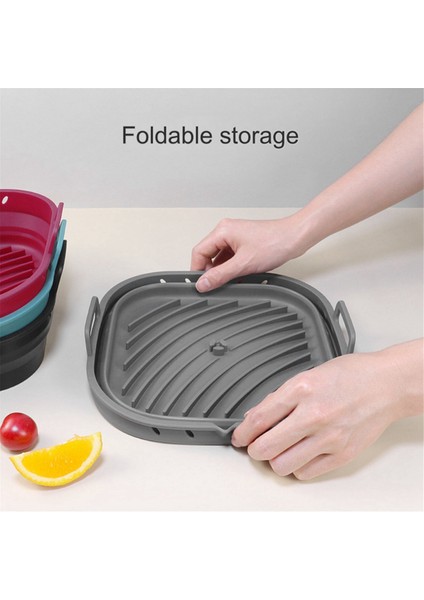 Hava Fritöz Silikon Plaka Kare Yeniden Kullanılabilir Hava Fritöz Pişirme Aksesuarları Katlanabilir 8.5in Airfryer Alet Pişirme Kalıp Mavisi (Yurt Dışından) modelleri