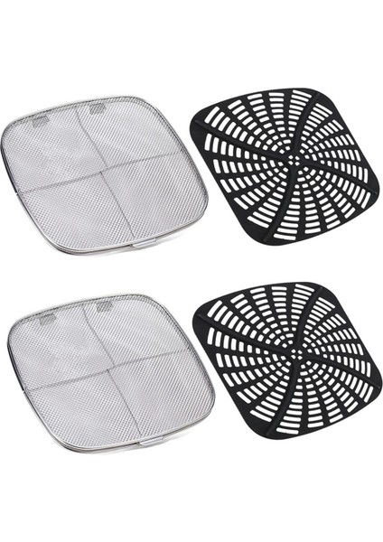 Ninja Hava Fritözü Iç Mekan Grill, Siyah Için Anti-Pislat ve Silikon Conta Kombinasyonu Yedek Yeniden Kullanılabilir Bölme, Siyah (Yurt Dışından)