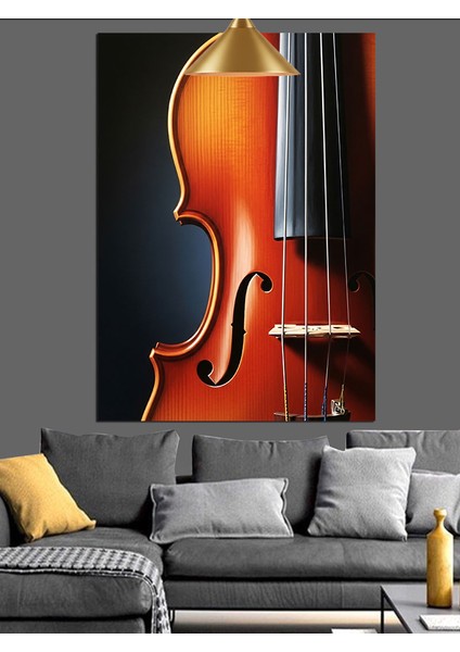Keman Müzik Aleti Çizim Dekoratif Kanvas - Mdf Ahşap Tablo indirimleri