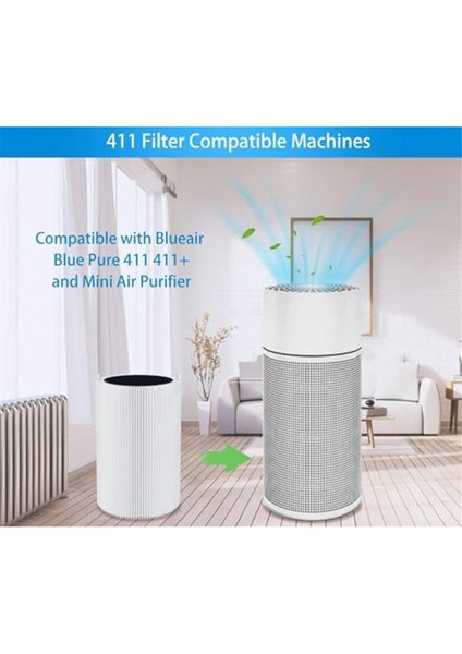 Blueair Blue Pure 411+, 411 Oto ve Mini Hepa Parçacık ve Aktif Karbon Filtresi Için Hava Arıtma Filtresi Değiştirme 411 (Yurt Dışından) modelleri