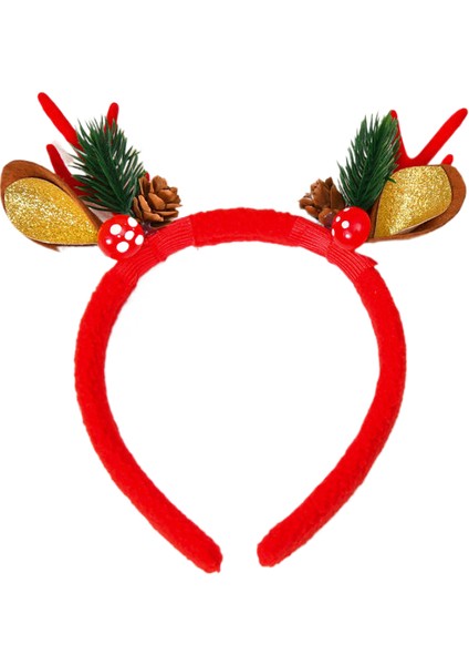 Noel Kırmızı Ren Geyiği Boynuzu Kafa Bandı Aksesuarları (Yurt Dışından)
