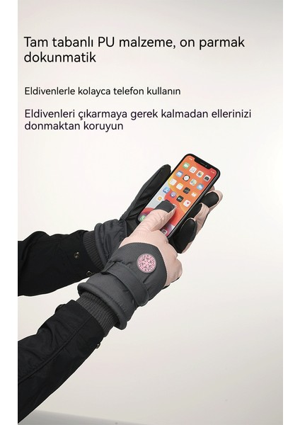 Isıtmalı Eldiven, Erkek ve Kadın Için Kış Dış Mekan Bisikleti Soğuktan Koruyan Dokunmatik Ekran Eldiven (Yurt Dışından) indirimleri