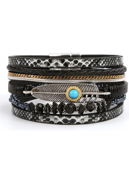 Bohem Tarzı Retro Stil Minimalist Uyumlu Erkek Kadın Doğal Taş Bileklik (Yurt Dışından)