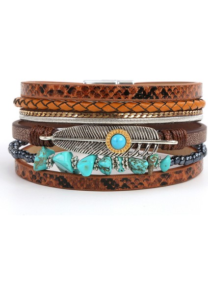 Bohem Tarzı Retro Stil Minimalist Uyumlu Erkek Kadın Doğal Taş Bileklik (Yurt Dışından)