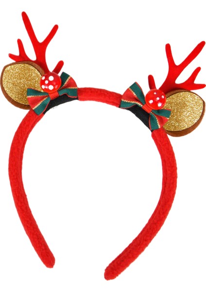 Noel Kırmızı Ren Geyiği Boynuzu Kafa Bandı Aksesuarları (Yurt Dışından)