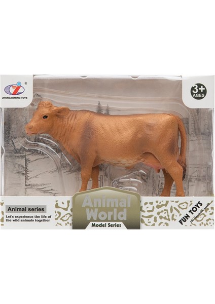 Kutulu Model Figür Hayvan Sarı Inek modelleri