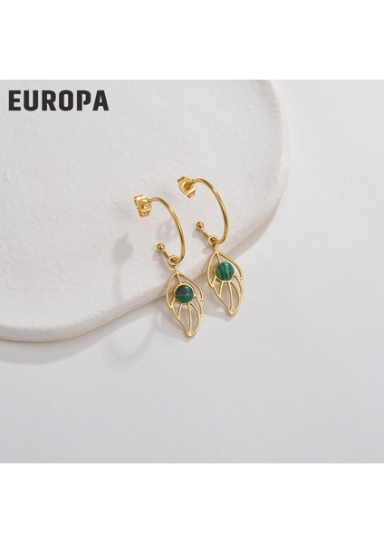 Altın Kakma Elmas Gözlü Yuvarlak Plak Küpe Kadın (Yurt Dışından)