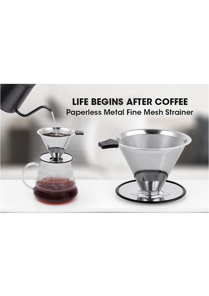 Paslanmaz Çelik Koni Kahve Damlası, Yavaş Damla Kahve Filtresi, Kağıtsız ve Yeniden Kullanılabilir, Ultra Ince Mikromesh Filtre (Yurt Dışından) fiyatları