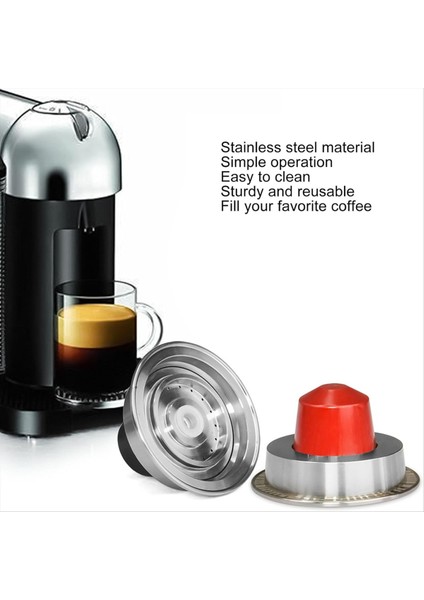 Yeniden Kullanılabilir Kahve Pods Adaptör Dönüştürücü Tutucu, Paslanmaz Çelik Kahve Pod Dönüştürücü, Vertuo Için Kahve Pod Tutucu (Yurt Dışından) fiyatları