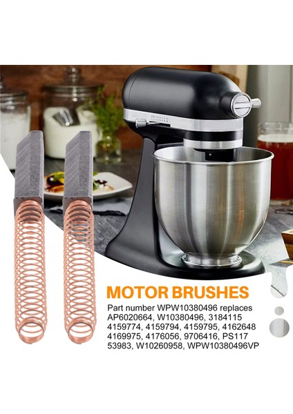 W10380496 Stand Mikser Motor Fırçası Whirlpool ve Mutfak Yardım Mikseri Motor Fırçası Yeni AP5178083, PS3495098-2 Paket (Yurt Dışından) fırsatları