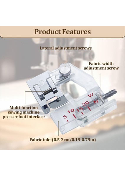 5pcs Ayarlanabilir Bias Bant Bağlayıcı Ayak, Aralık 5 Mm&#39;den 20MM&#39;YE Kadar, Tüm Düşük Şaft Için Dikiş Makinesinde Endüstriyel (Yurt Dışından) indirimleri