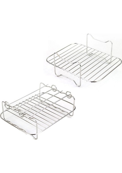 Hava Fritöz Şiş Rafı ve Ninja Foodi Izgara Için Buharlama Rafı Ev Mutfak Fırın Ocak Aksesuarları Için Paslanmaz Çelik (Yurt Dışından)