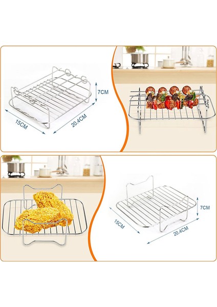Hava Fritöz Şiş Rafı ve Ninja Foodi Izgara Için Buharlama Rafı Ev Mutfak Fırın Ocak Aksesuarları Için Paslanmaz Çelik (Yurt Dışından) modelleri
