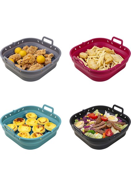 Hava Fritöz Silikon Plaka Kare Yeniden Kullanılabilir Hava Fritöz Pişirme Aksesuarları Katlanabilir 8.5in Airfryer Alet Pişirme Kalıp Kırmızı (Yurt Dışından) fiyatları