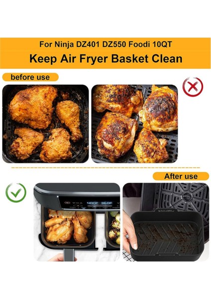 2pcs Ninjia DZ401 DZ550 Çift Hava Fritözü Yeniden Kullanılabilir 10QT Yapışmaz Airfryer Sepet Aksesuarları (Yurt Dışından) fırsatları