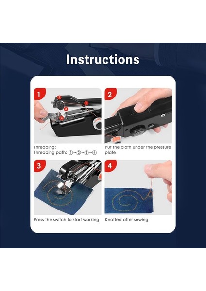 Hızlı Dikiş, Hızlı Dikiş Için Mini El Dikiş Makinesi, Taşınabilir Dikiş Makinesi, Siyah Abd Fiş (Yurt Dışından) fiyatları