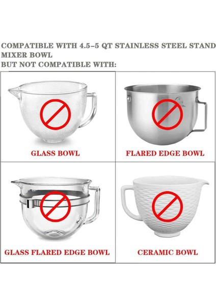 2pcs Mikserler Kitchenaid Için Kase Kapakları 4.5-5 Litre Eğik Başlık Standı Mikserler Kapaklar Aksesuarlar Sıçrama Koruma Kapakları (Yurt Dışından) fırsatları