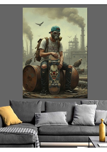 Gelecekte Kaykaycı Olmak Dekoratif Kanvas - Mdf Ahşap Tablo