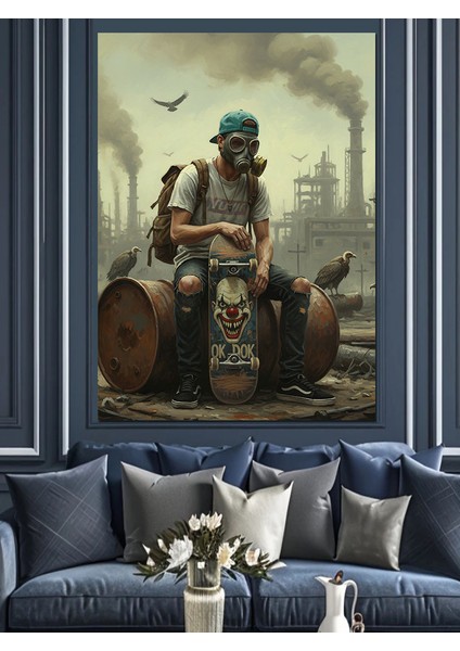 Gelecekte Kaykaycı Olmak Dekoratif Kanvas - Mdf Ahşap Tablo fiyatları