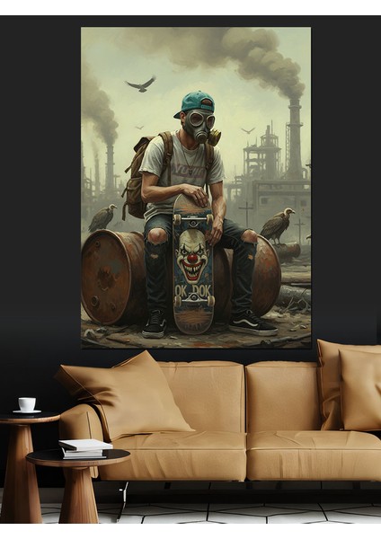 Gelecekte Kaykaycı Olmak Dekoratif Kanvas - Mdf Ahşap Tablo fırsatları