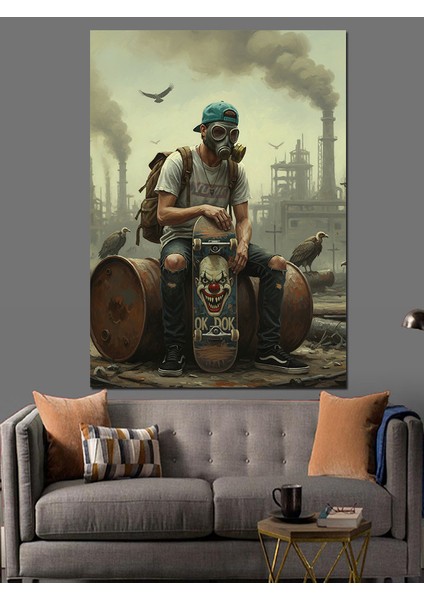 Gelecekte Kaykaycı Olmak Dekoratif Kanvas - Mdf Ahşap Tablo indirimleri