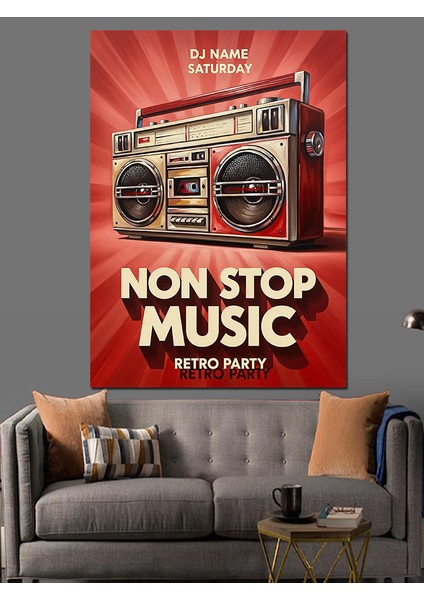Radyo Kaseti Müzik Kutusu Dekoratif Kanvas - Mdf Ahşap Tablo fiyatları