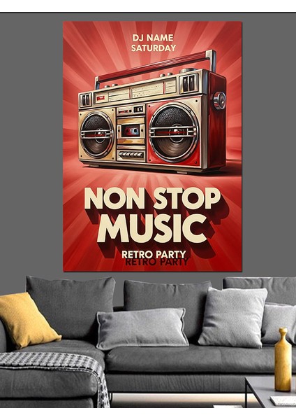 Radyo Kaseti Müzik Kutusu Dekoratif Kanvas - Mdf Ahşap Tablo modelleri