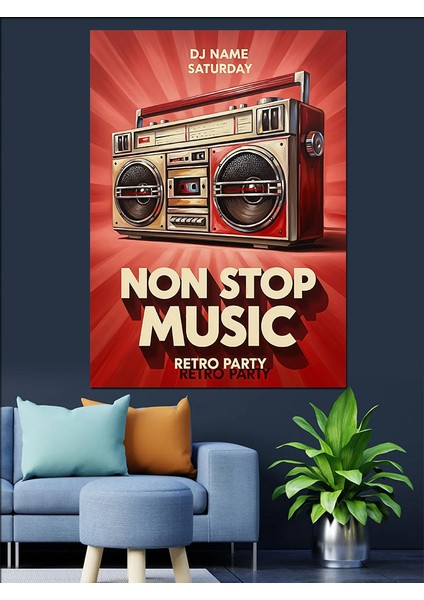 Radyo Kaseti Müzik Kutusu Dekoratif Kanvas - Mdf Ahşap Tablo indirimleri