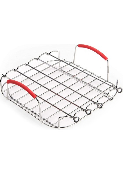 9 Inç Paslanmaz Çelik Airfryer Izgara Rafları Çok Yönlü Kare Kavurma Izgaralı Şişeler ile Pişirme Tepsisi Hava Billeleri Tutucu (Yurt Dışından)