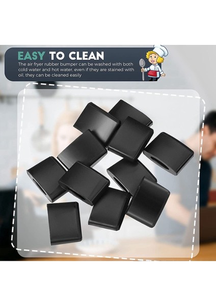 20PCS Air Fritöz Kauçuk Tamponlar Hava Fritöz Parçaları Kıvrılmayan Koruyucu Kapaklar Airfryer Grill Pan Mutfak Yemek (Yurt Dışından) modelleri