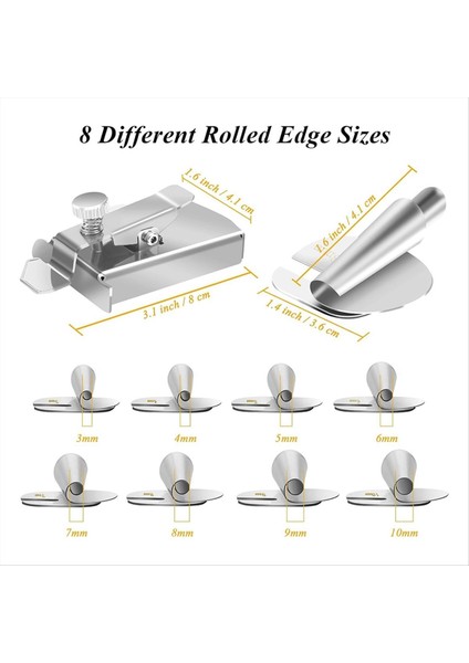 9 Adet Dikişli Haddelenmiş Hemmer Ayak Şarkıcı Manyetik Dikiş Kılavuzu 3-10 mm Genişliğinde Haddelenmiş Etek Basıncı (Yurt Dışından) fiyatları