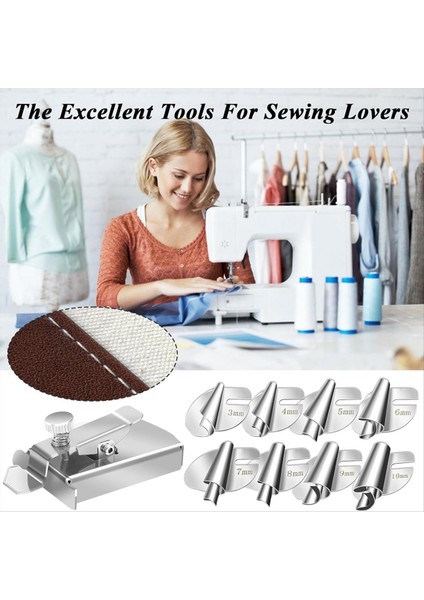 9 Adet Dikişli Haddelenmiş Hemmer Ayak Şarkıcı Manyetik Dikiş Kılavuzu 3-10 mm Genişliğinde Haddelenmiş Etek Basıncı (Yurt Dışından) modelleri