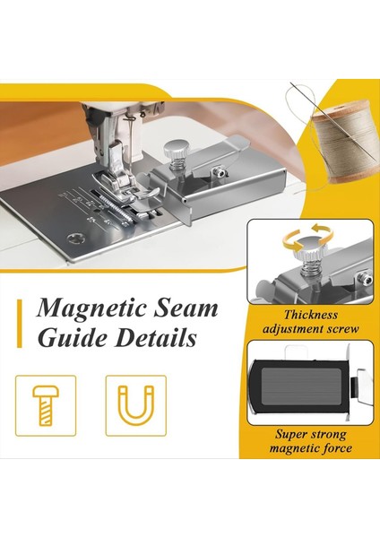 9 Adet Dikişli Haddelenmiş Hemmer Ayak Şarkıcı Manyetik Dikiş Kılavuzu 3-10 mm Genişliğinde Haddelenmiş Etek Basıncı (Yurt Dışından) indirimleri