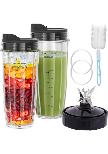 24 Oz Blender Cups Blade, Ninja Blender Yedek Parçaları Için Bıçak Yedek Kapakları 7 Yüzgeçli Bıçak Montajı (Yurt Dışından)