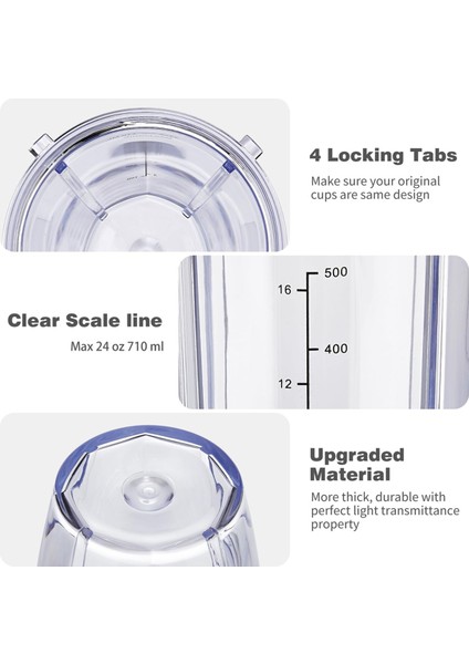 24 Oz Blender Cups Blade, Ninja Blender Yedek Parçaları Için Bıçak Yedek Kapakları 7 Yüzgeçli Bıçak Montajı (Yurt Dışından) indirimleri