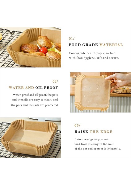 100 Adet Hava Fritöz Kağıt Astarı, Yapışmaz Tek Kullanımlık Hava Fritöz Astarları, Kare Kağıt, Pişirme Için Parşömen Kağıdı (Yurt Dışından) modelleri