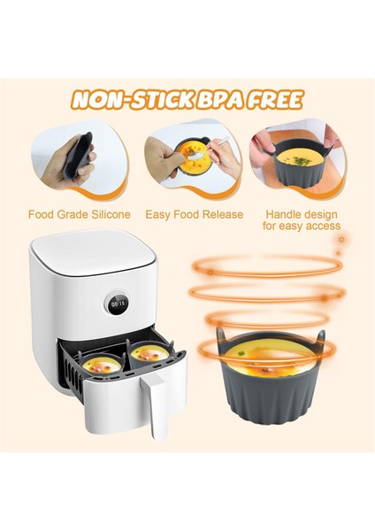 6pcs Silikon Air Fritöz Yumurta Kalıp Yeniden Kullanılabilir Silikon Yumurta Isırık Kalıp Mikrodalgası Için Haşlanmış Yumurta Bardakları (Yurt Dışından) modelleri
