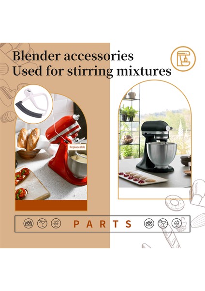 Kitchenaid Tilt-Head Stand Mixer, Silikon Kenarlı Düz ​​çırpıcı Kasesi Kazık Için 4,5-5 Quart Için Flex Edge Breitter (Yurt Dışından) indirimleri