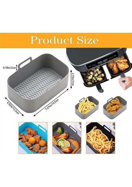 Ninja Air Fritöz Ikili Için Hava Fritöz Yatırları, Ninja Hava Fritöz Aksesuarları Için Yeniden Kullanılabilir Hava Fritöz Silikon Astarı, Gri (Yurt Dışından) modelleri