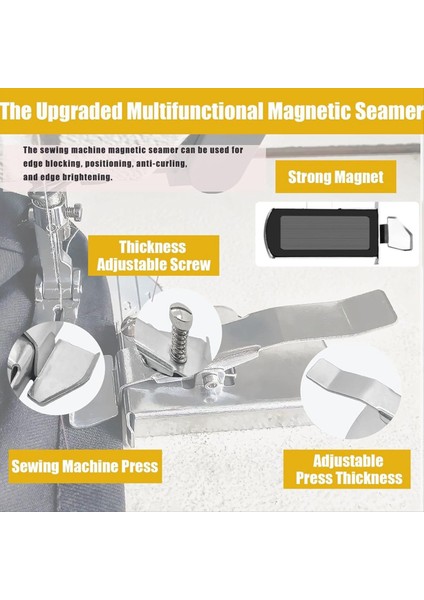 5pcs Manyetik Dikiş Kılavuzu ve Dikiş Haddelenmiş Hem Baskı Ayak Seti, Dikiş Makinesi Manyetik Hemmer Kılavuzu 3/4/5/6mm (Yurt Dışından) fırsatları